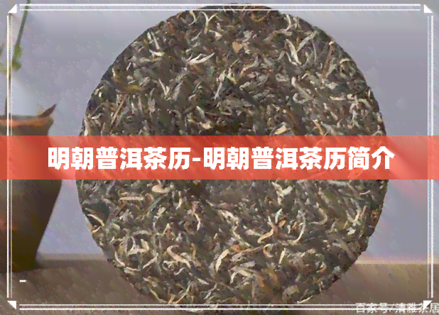 明朝普洱茶历-明朝普洱茶历简介