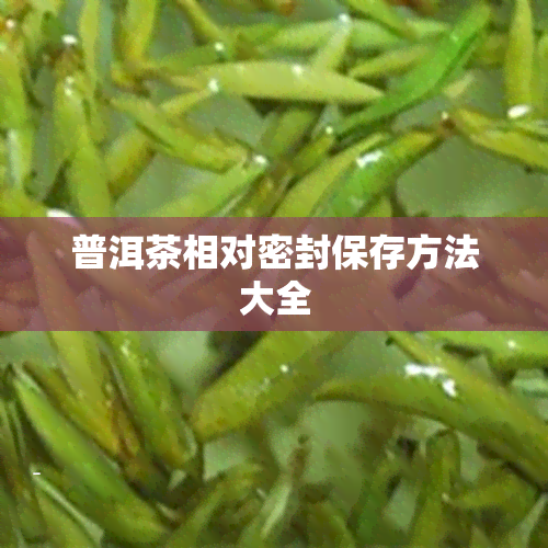 普洱茶相对密封保存方法大全