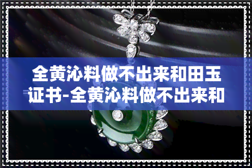 全黄沁料做不出来和田玉证书-全黄沁料做不出来和田玉证书是假的吗