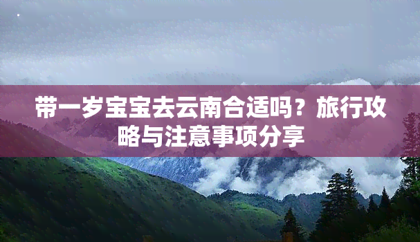 带一岁宝宝去云南合适吗？旅行攻略与注意事项分享