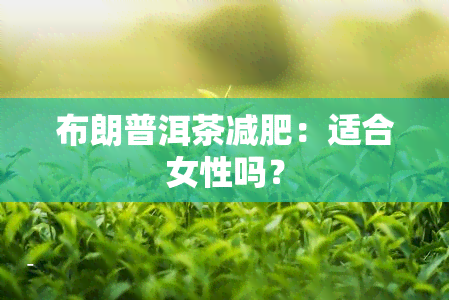 布朗普洱茶减肥：适合女性吗？