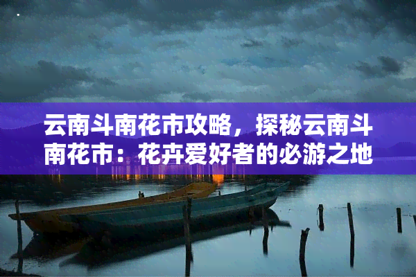 云南斗南花市攻略，探秘云南斗南花市：花卉爱好者的必游之地！