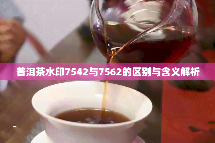 普洱茶水印7542与7562的区别与含义解析