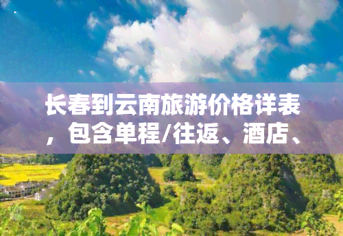 长春到云南旅游价格详表，包含单程/往返、酒店、餐饮等费用，帮助您全面了解出行预算。