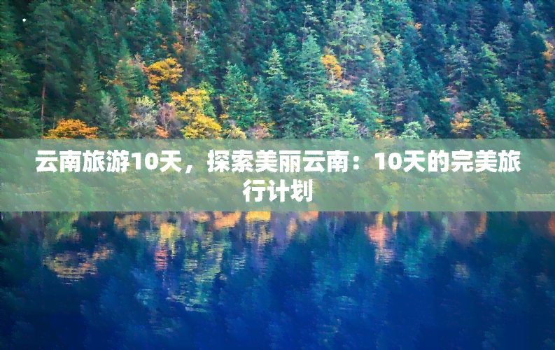 云南旅游10天，探索美丽云南：10天的完美旅行计划