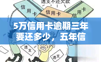 5万信用卡逾期三年要还多少，五年信用卡逾期未还，需要偿还多少钱？