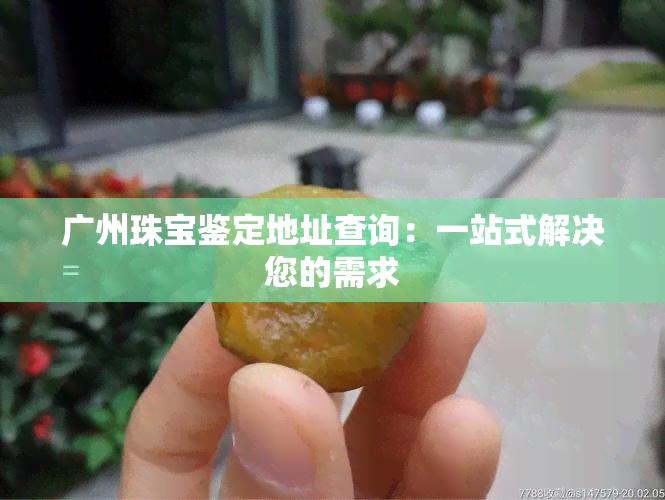 广州珠宝鉴定地址查询：一站式解决您的需求