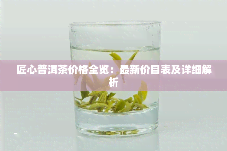 匠心普洱茶价格全览：最新价目表及详细解析