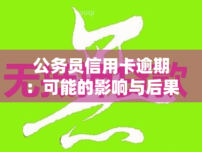 公务员信用卡逾期：可能的影响与后果