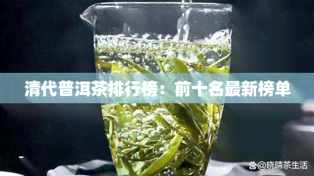 清代普洱茶排行榜：前十名最新榜单