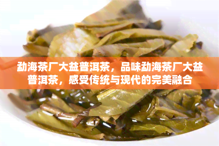 勐海茶厂大益普洱茶，品味勐海茶厂大益普洱茶，感受传统与现代的完美融合