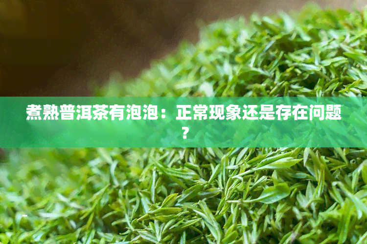 煮熟普洱茶有泡泡：正常现象还是存在问题？