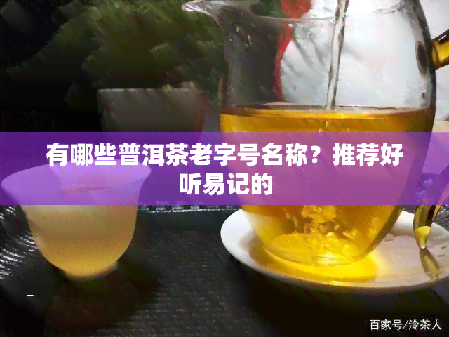 有哪些普洱茶老字号名称？推荐好听易记的