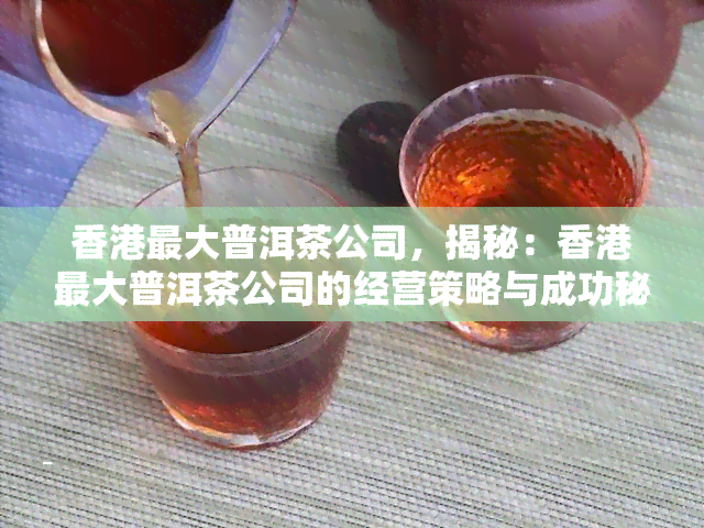 更大普洱茶公司，揭秘：更大普洱茶公司的经营策略与成功秘诀