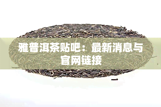 雅普洱茶贴吧：最新消息与官网链接