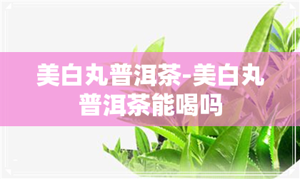 美白丸普洱茶-美白丸普洱茶能喝吗