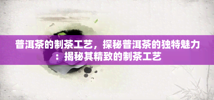 普洱茶的制茶工艺，探秘普洱茶的独特魅力：揭秘其精致的制茶工艺