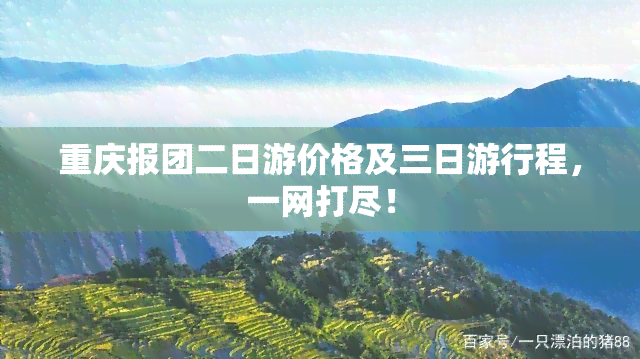 重庆报团二日游价格及三日     程，一网打尽！