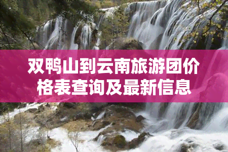 双鸭山到云南旅游团价格表查询及最新信息