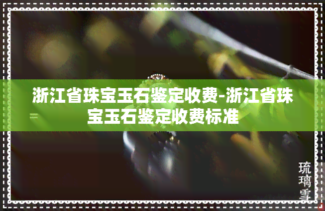 浙江省珠宝玉石鉴定收费-浙江省珠宝玉石鉴定收费标准