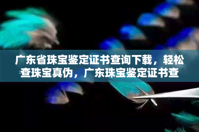 广东省珠宝鉴定证书查询下载，轻松查珠宝真伪，广东珠宝鉴定证书查询下载指南