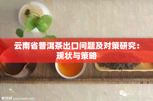 云南省普洱茶出口问题及对策研究：现状与策略