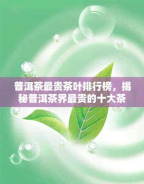 普洱茶最贵茶叶排行榜，揭秘普洱茶界最贵的十大茶叶排行榜！