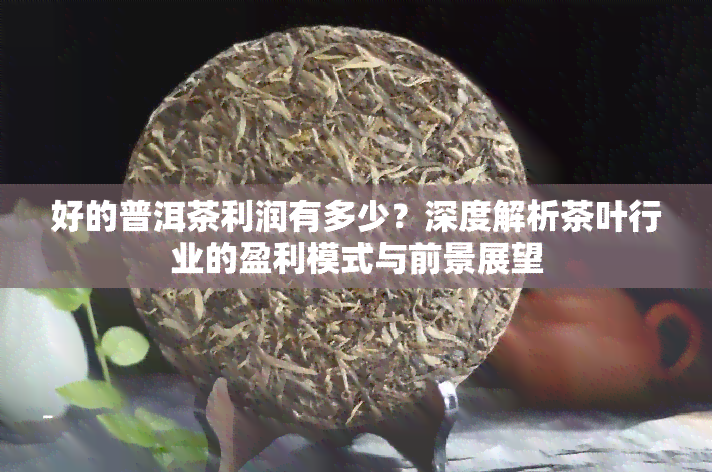 好的普洱茶利润有多少？深度解析茶叶行业的盈利模式与前景展望