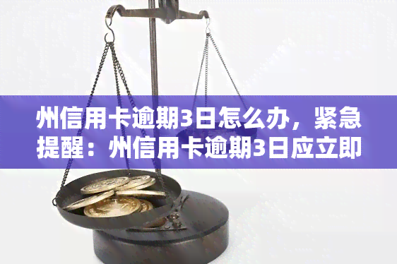 州信用卡逾期3日怎么办，紧急提醒：州信用卡逾期3日应立即处理！