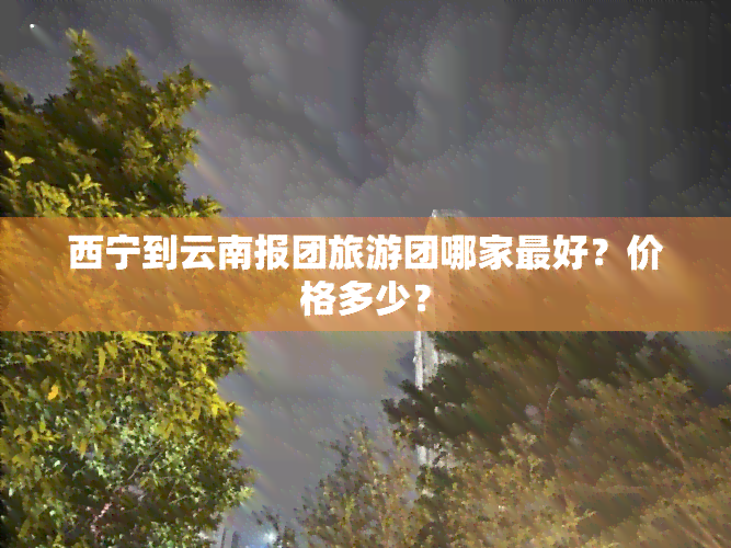 西宁到云南报团旅游团哪家更好？价格多少？