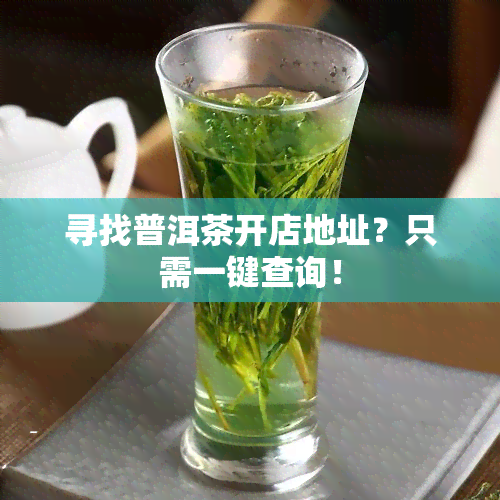 寻找普洱茶开店地址？只需一键查询！