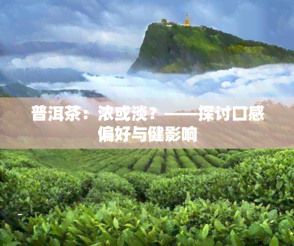 普洱茶：浓或淡？——探讨口感偏好与健影响