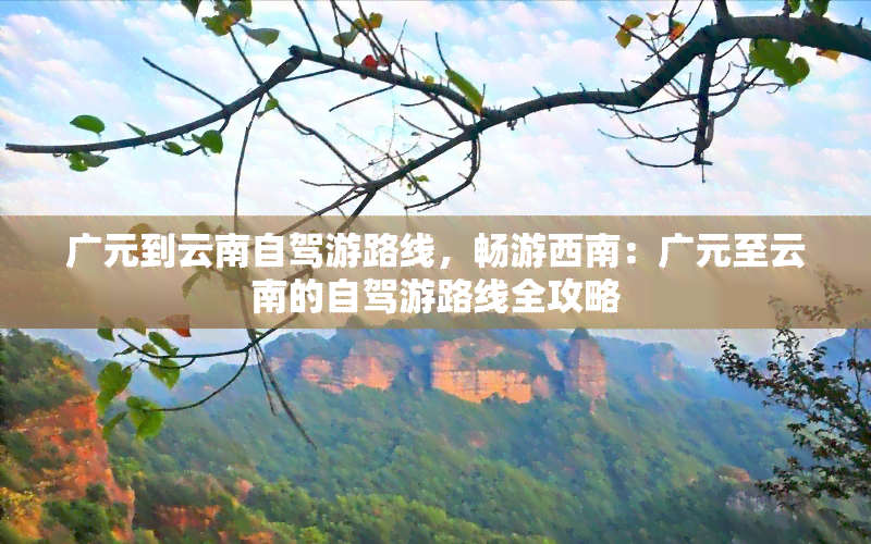 广元到云南自驾游路线，畅游西南：广元至云南的自驾游路线全攻略