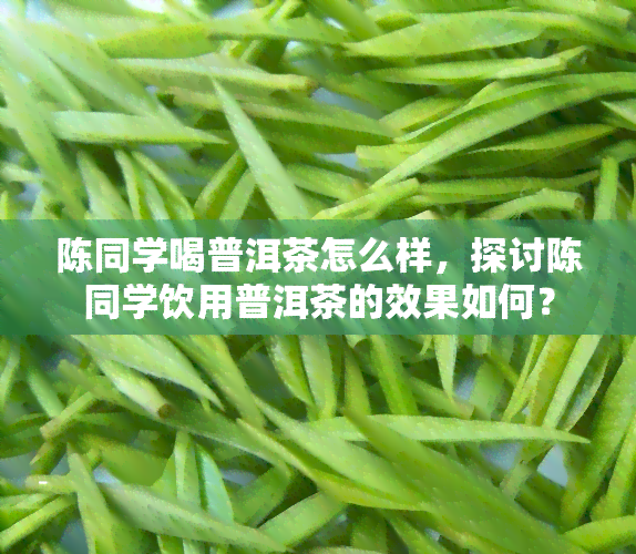 陈同学喝普洱茶怎么样，探讨陈同学饮用普洱茶的效果如何？