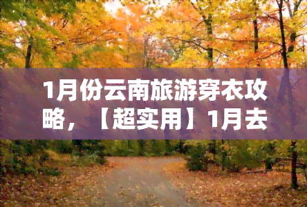 1月份云南旅游穿衣攻略，【超实用】1月去云南旅游穿什么衣服？这份穿搭指南请收好！