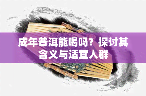 成年普洱能喝吗？探讨其含义与适宜人群