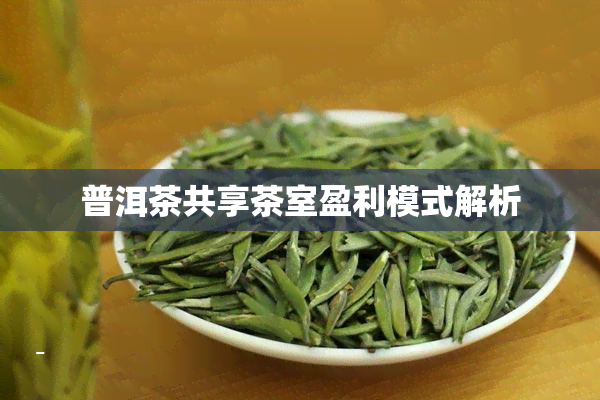 普洱茶共享茶室盈利模式解析