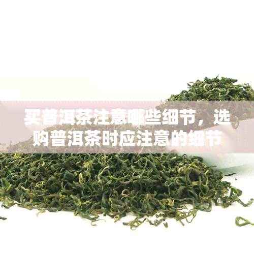 买普洱茶注意哪些细节，选购普洱茶时应注意的细节，让你买到真正的优质好茶！