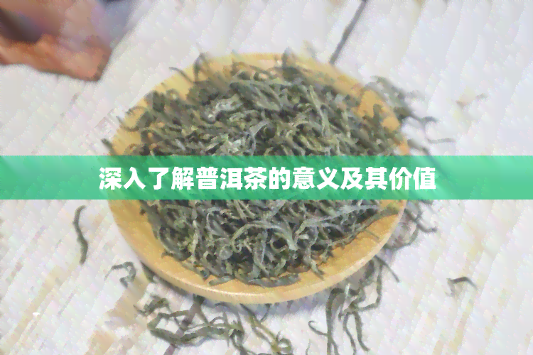 深入了解普洱茶的意义及其价值