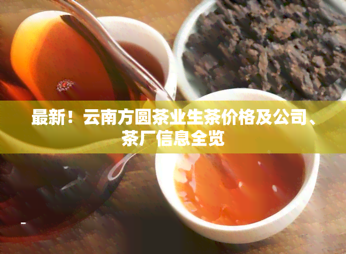 最新！云南方圆茶业生茶价格及公司、茶厂信息全览