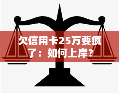 欠信用卡25万要疯了：如何上岸？