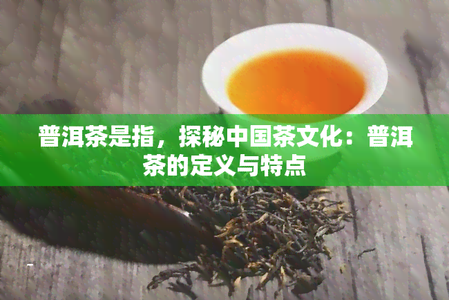 普洱茶是指，探秘中国茶文化：普洱茶的定义与特点