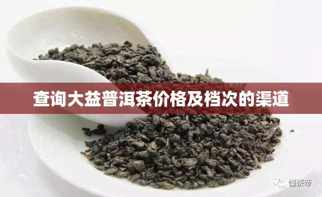 查询大益普洱茶价格及档次的渠道