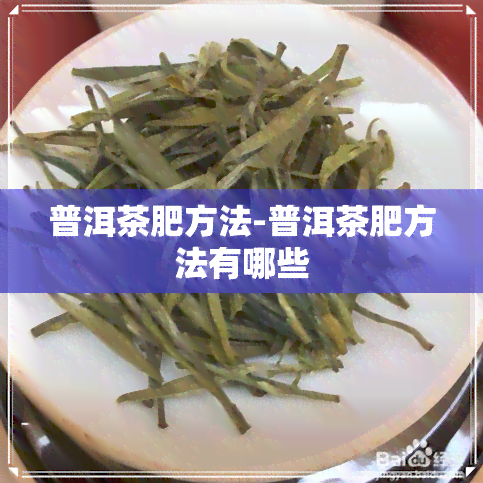 普洱茶肥方法-普洱茶肥方法有哪些