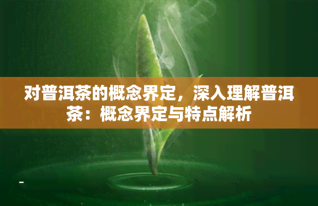 对普洱茶的概念界定，深入理解普洱茶：概念界定与特点解析