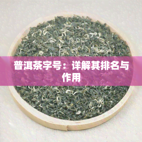 普洱茶字号：详解其排名与作用