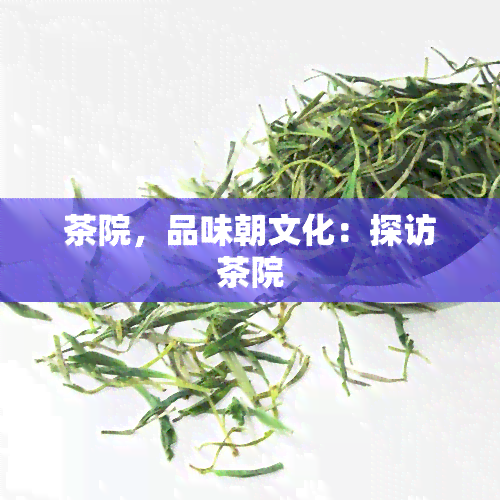 茶院，品味朝文化：探访茶院