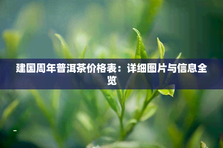 建国周年普洱茶价格表：详细图片与信息全览