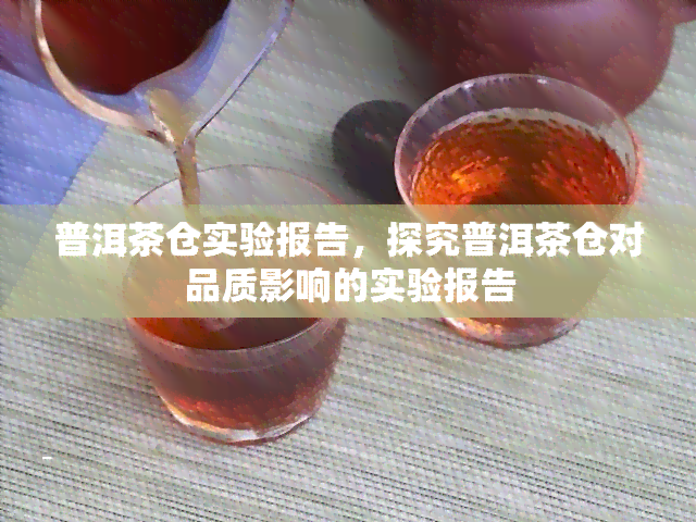 普洱茶仓实验报告，探究普洱茶仓对品质影响的实验报告