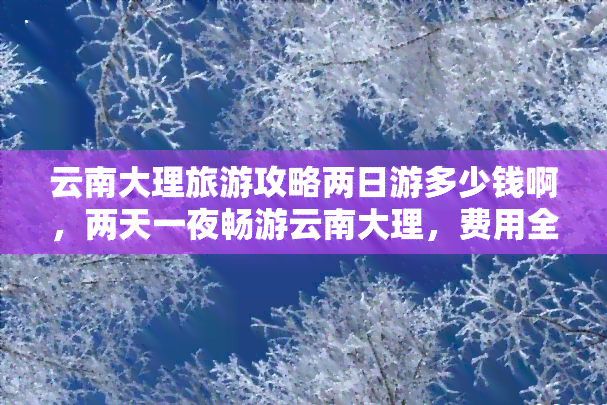 云南大理旅游攻略两日游多少钱啊，两天一夜畅游云南大理，费用全包攻略在此！